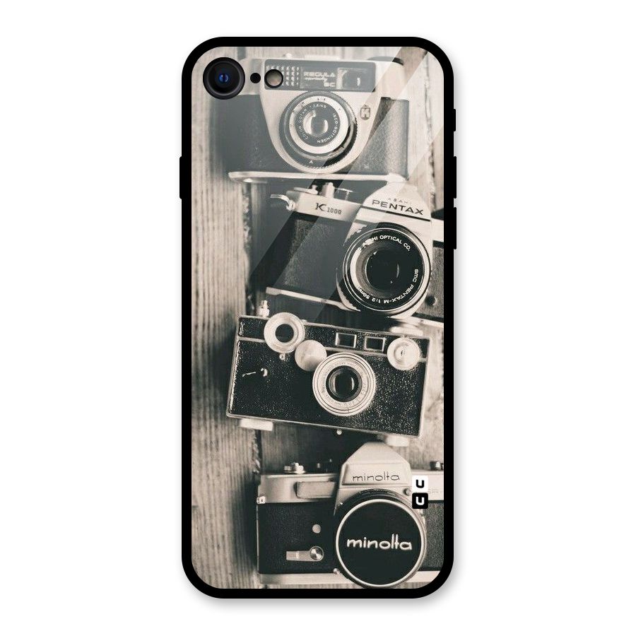 Vintage Style Shutter Glass Back Case for iPhone SE 2020