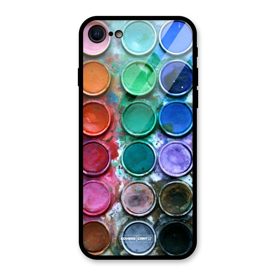 Water Paint Box Glass Back Case for iPhone SE 2020