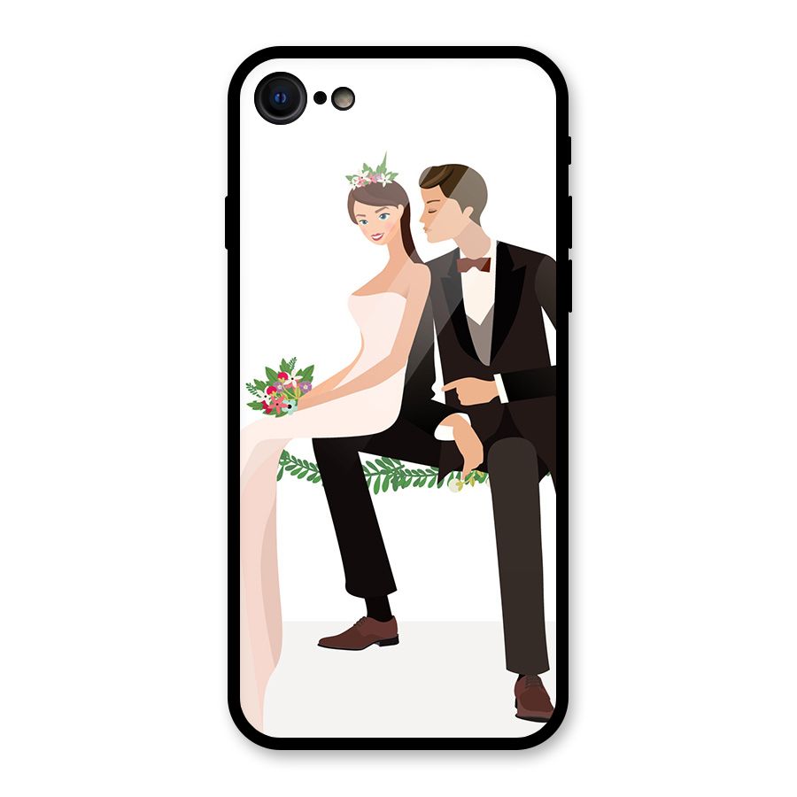 Wedding Couple Glass Back Case for iPhone SE 2020