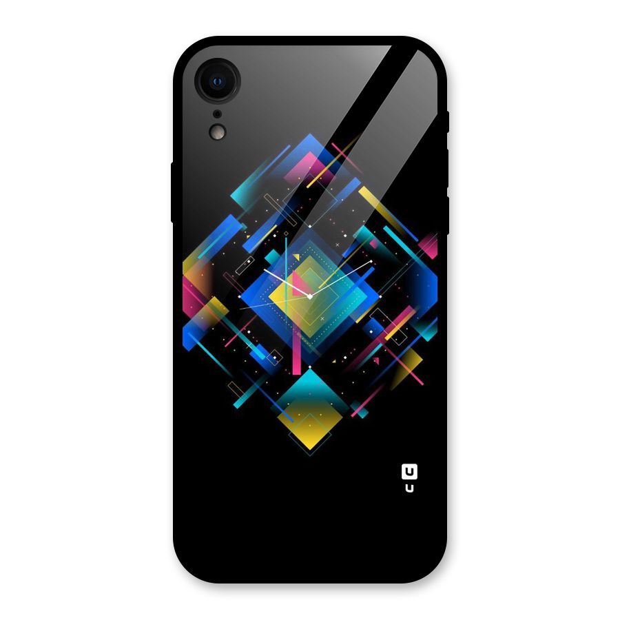 Abstract Clock Glass Back Case for iPhone XR