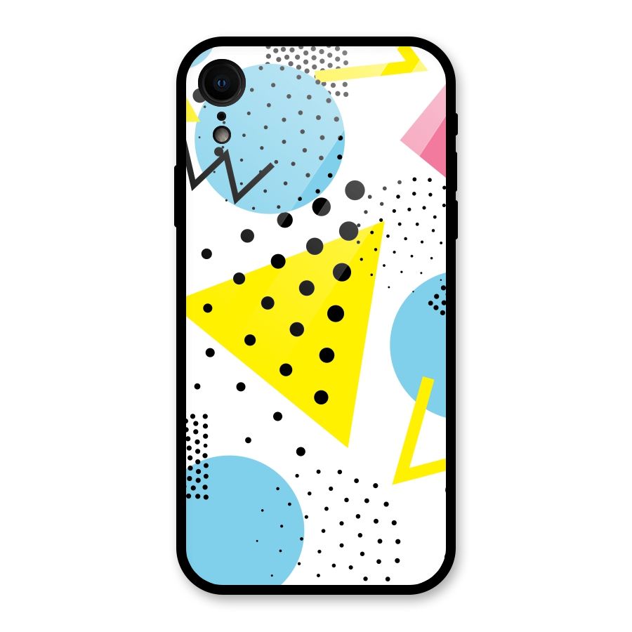 Abstract Geometry Glass Back Case for iPhone XR