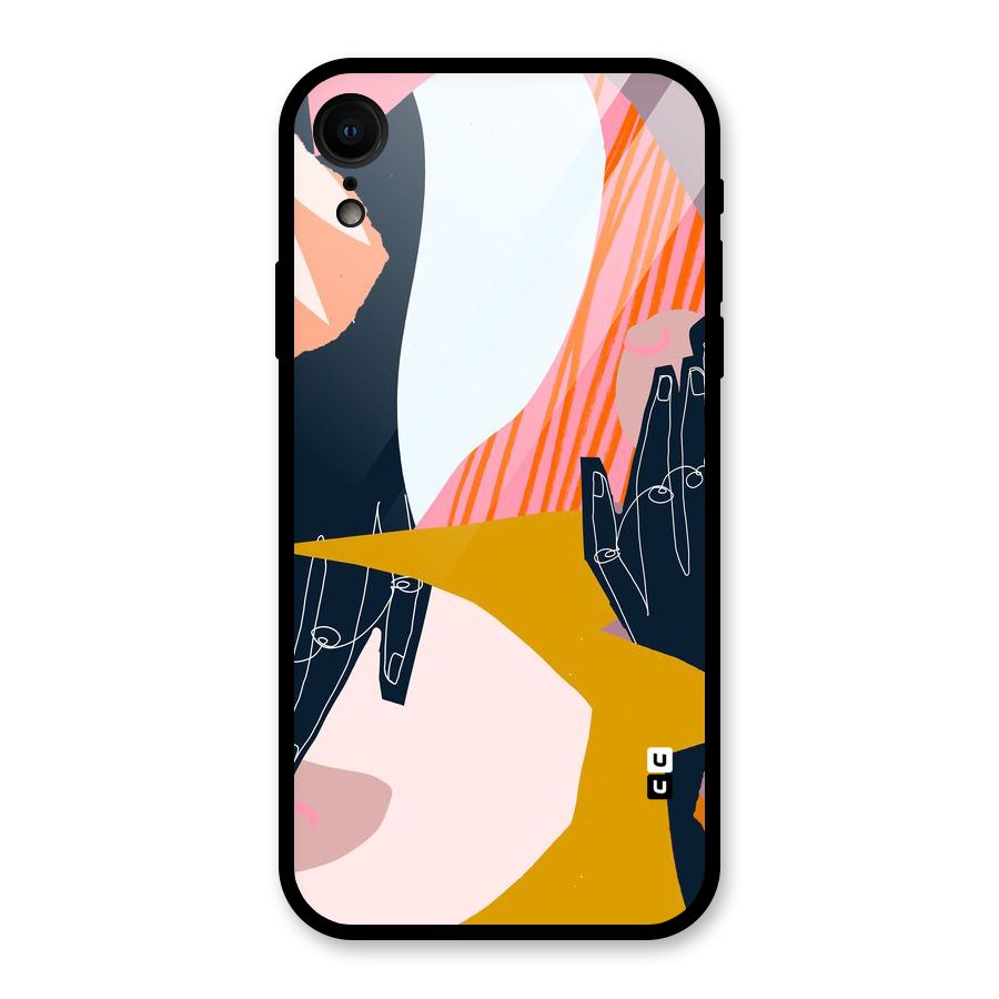 Abstract Hands Glass Back Case for iPhone XR