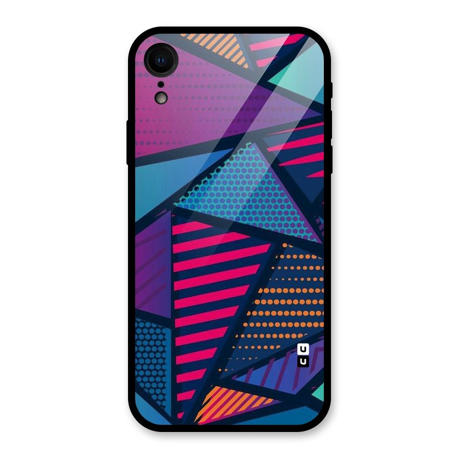 Abstract Lines Polka Glass Back Case for iPhone XR