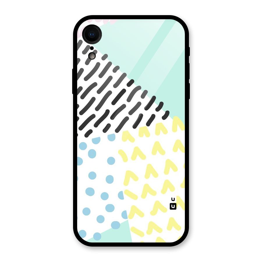 Abstract Pastel Glass Back Case for iPhone XR
