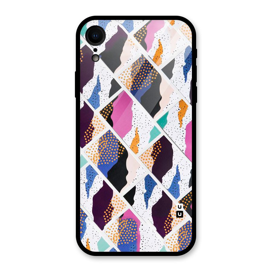 Abstract Polka Glass Back Case for iPhone XR