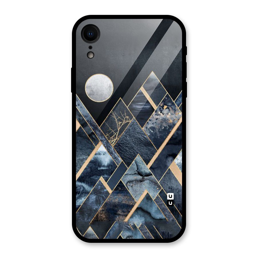 Abstract Scenic Design Glass Back Case for iPhone XR