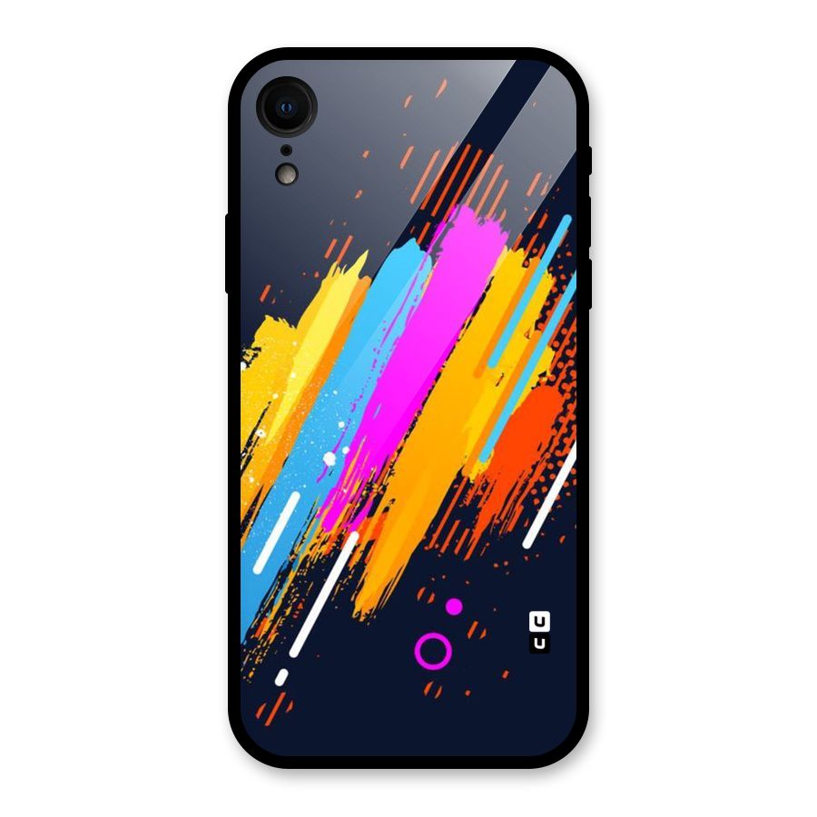 Abstract Shades Glass Back Case for iPhone XR