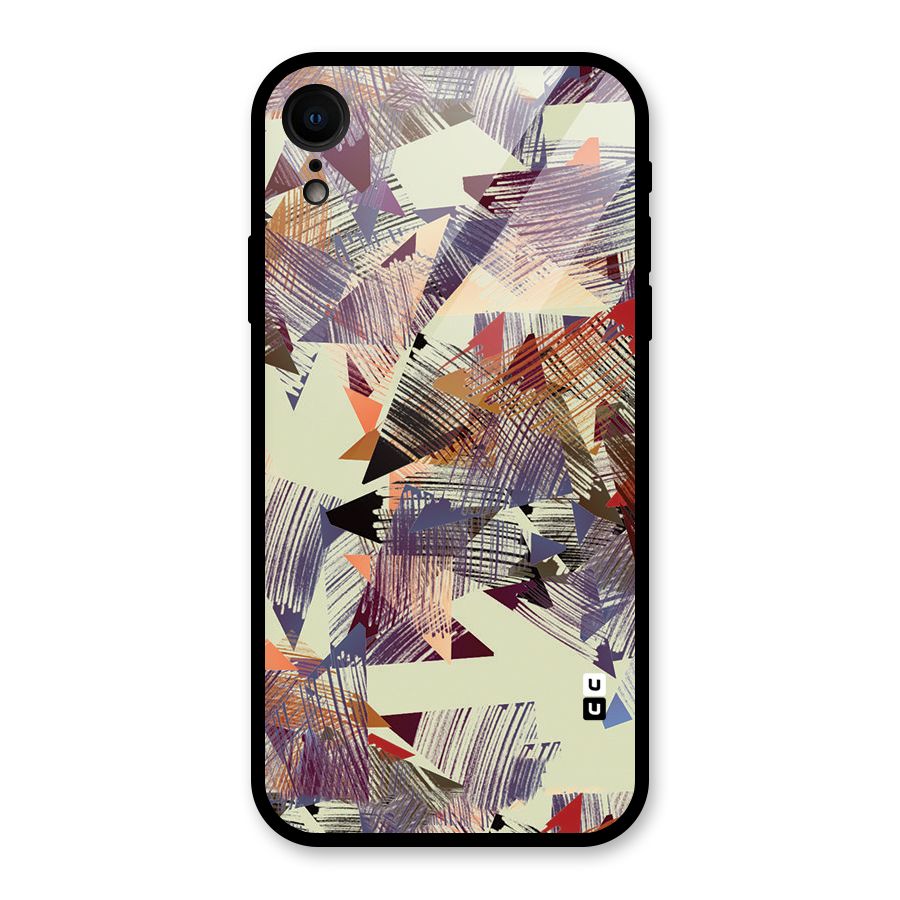 Abstract Sketch Glass Back Case for iPhone XR