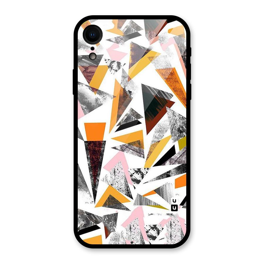 Abstract Sketchy Triangles Glass Back Case for iPhone XR