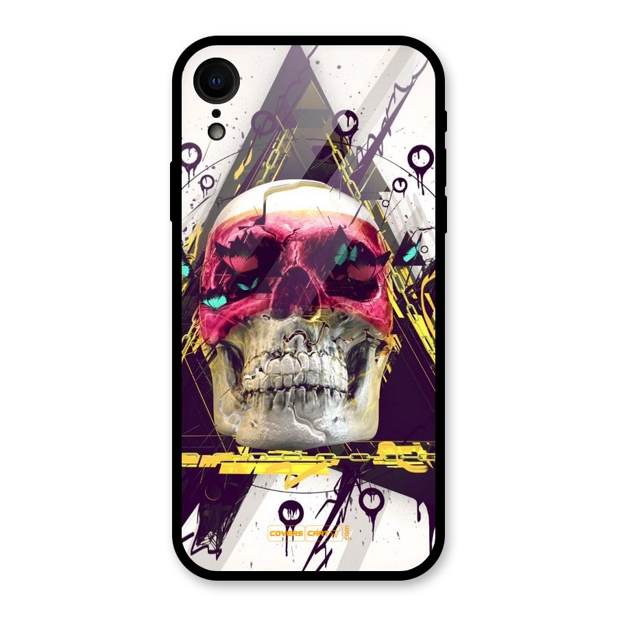 Abstract Skull Glass Back Case for iPhone XR