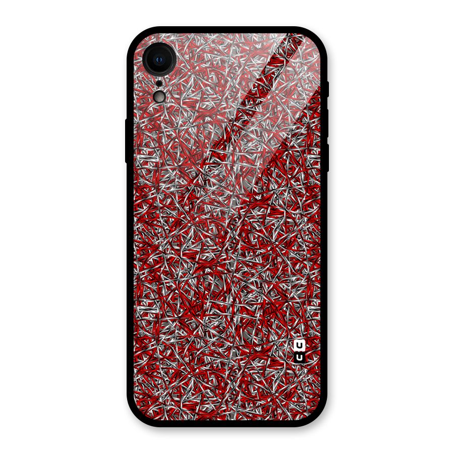 Abstract Threads Glass Back Case for iPhone XR