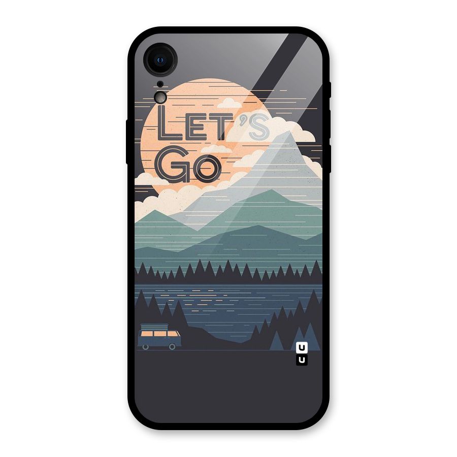 Abstract Travel Glass Back Case for iPhone XR