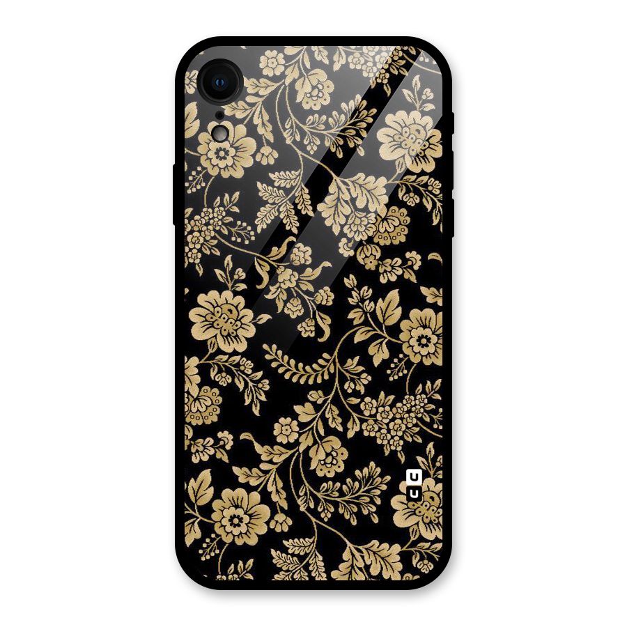 Aesthetic Golden Design Glass Back Case for iPhone XR