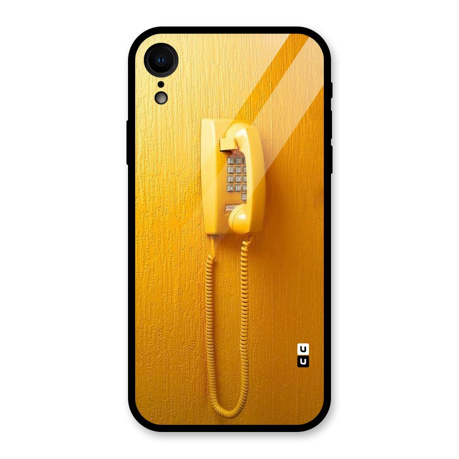 Aesthetic Yellow Telephone Glass Back Case for iPhone XR