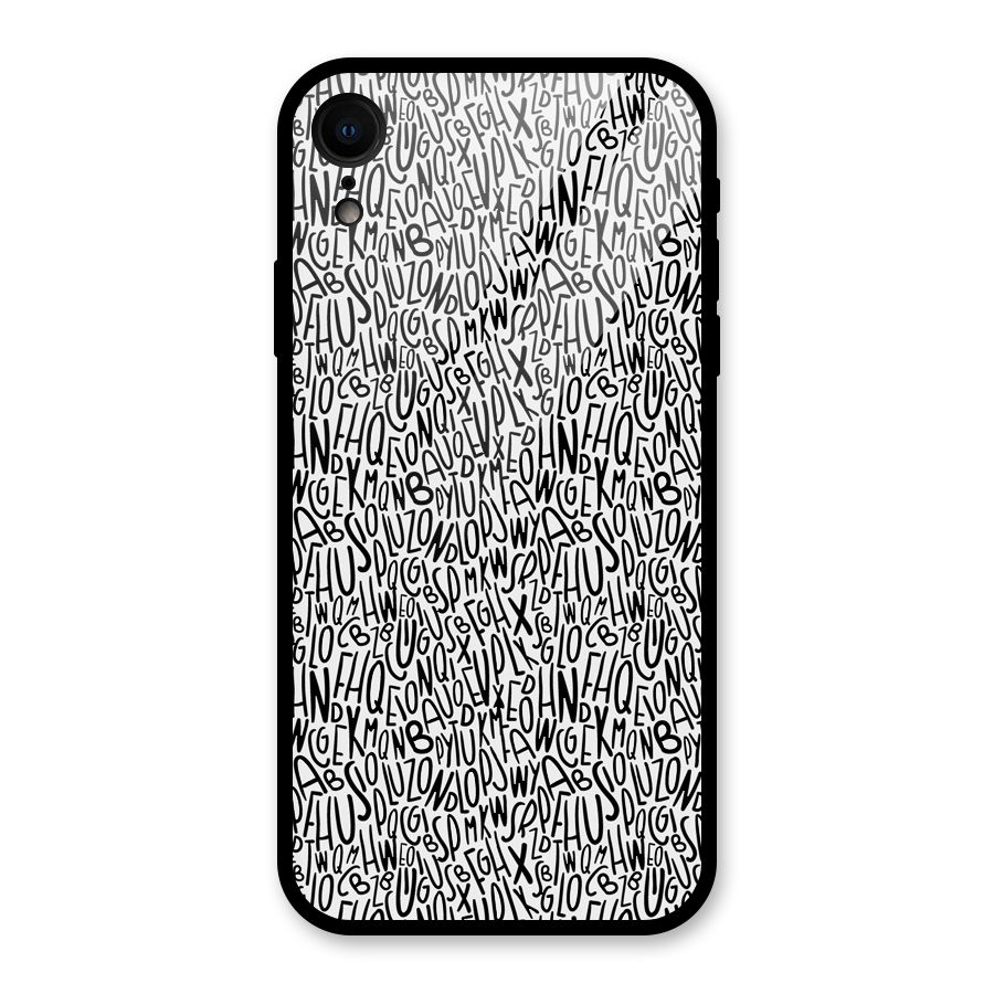 Alphabet Seamless Abstract Glass Back Case for iPhone XR