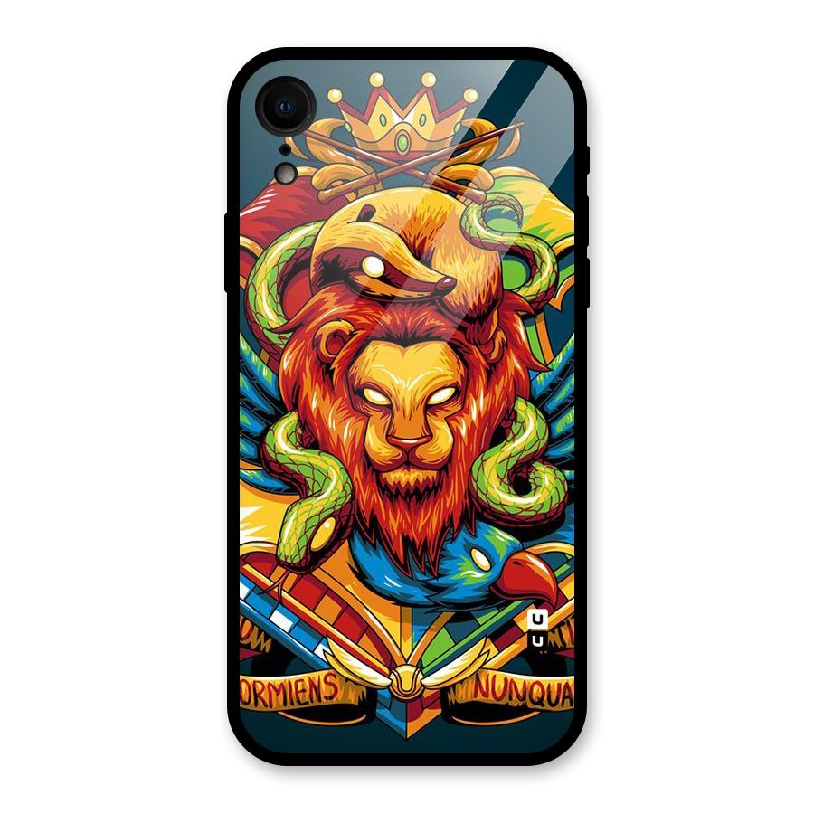 Animal Art Glass Back Case for iPhone XR