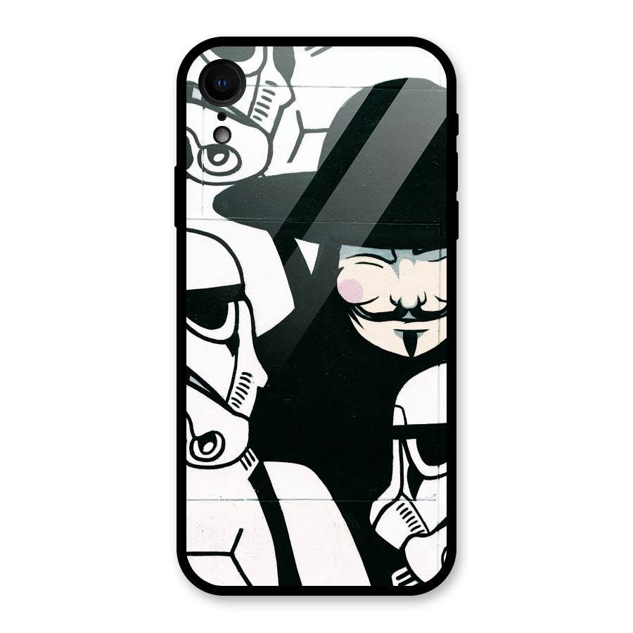 Anonymous Hat Glass Back Case for iPhone XR