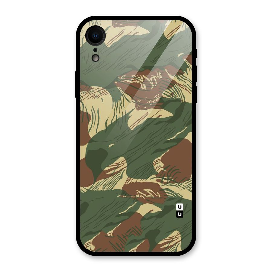 Army Design Glass Back Case for iPhone XR