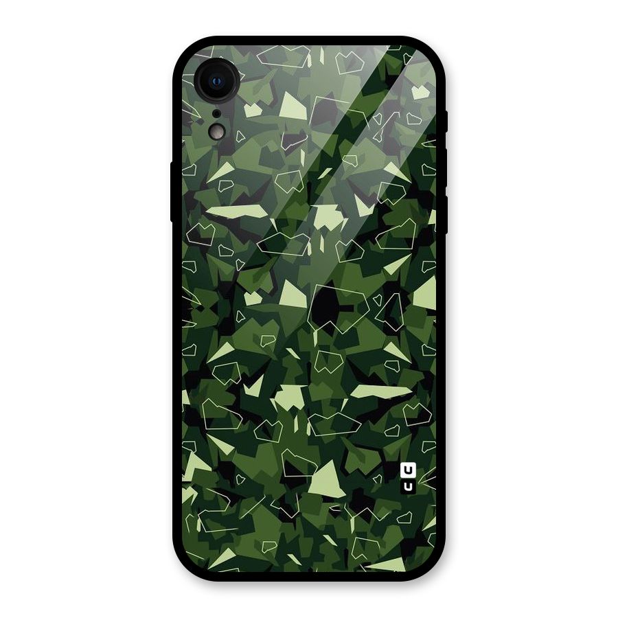 Army Shape Design Glass Back Case for iPhone XR