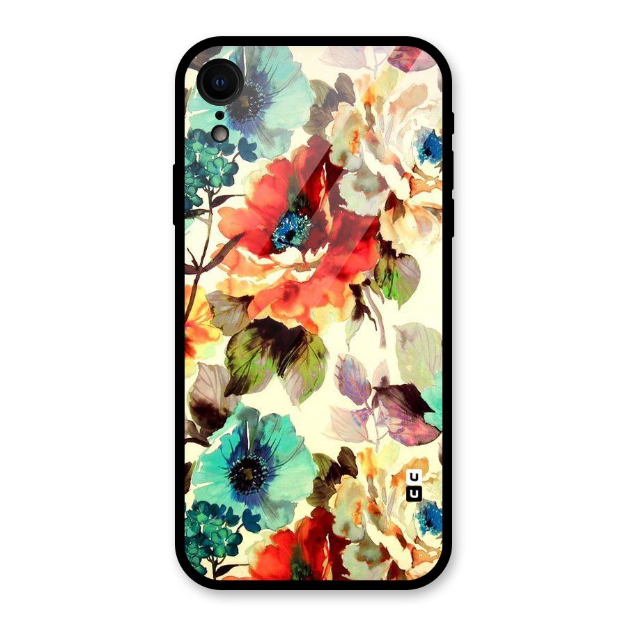 Artsy Bloom Flower Glass Back Case for iPhone XR