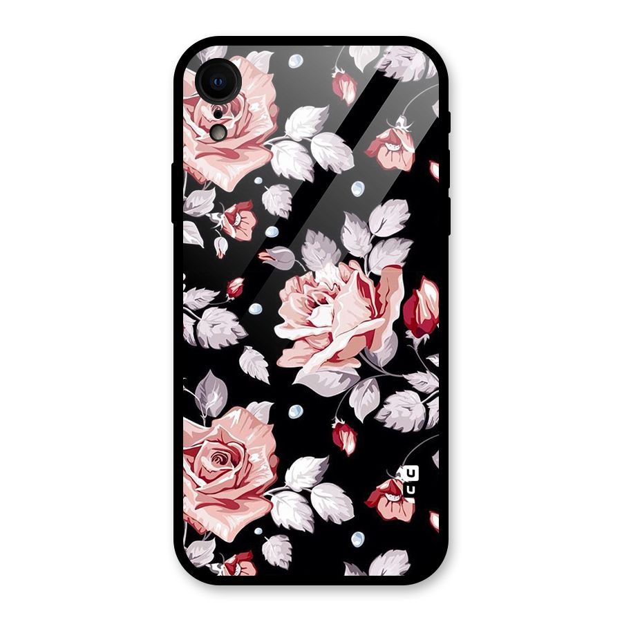 Artsy Floral Glass Back Case for iPhone XR