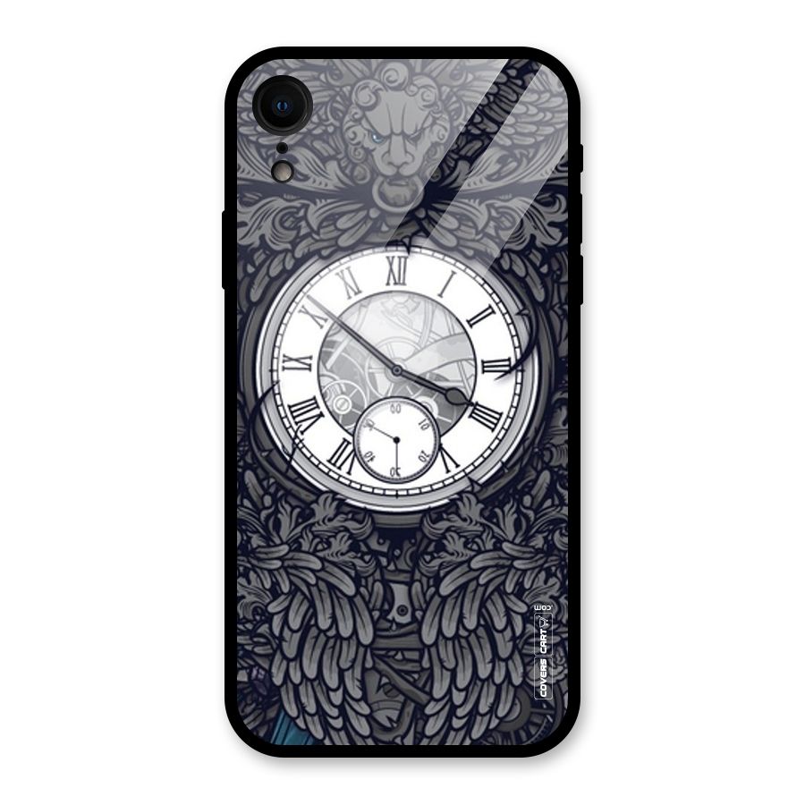 Artsy Wall Clock Glass Back Case for iPhone XR