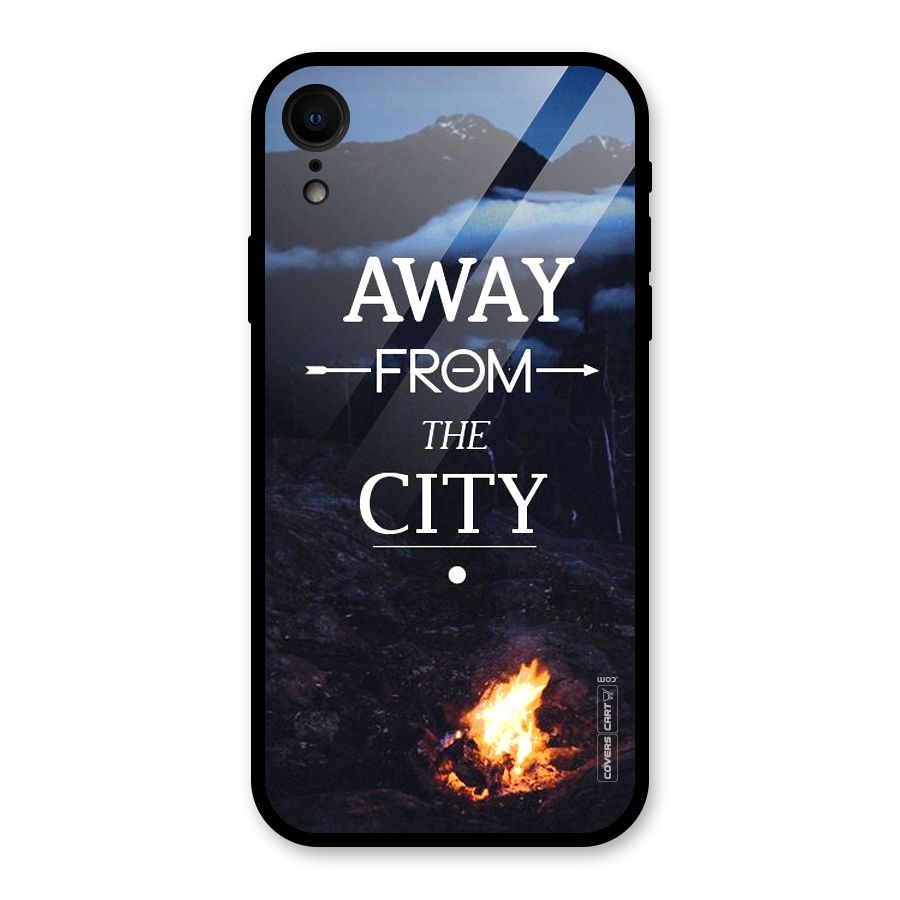 Away From City Glass Back Case for iPhone XR