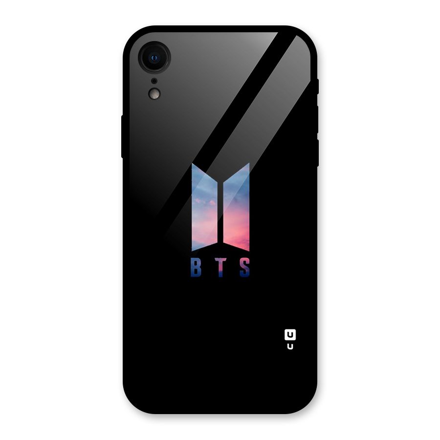 BTS Logo Sky Glass Back Case for iPhone XR