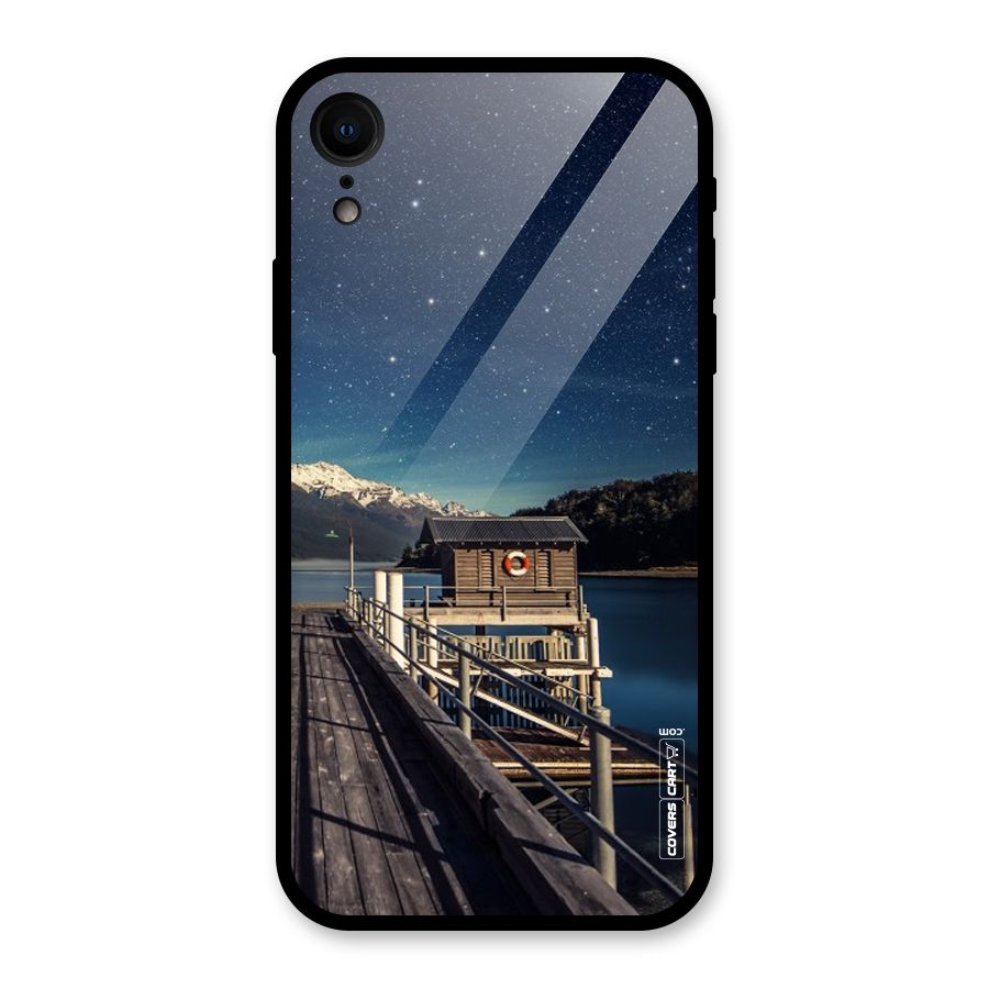 Beautiful Dock Hut Glass Back Case for iPhone XR