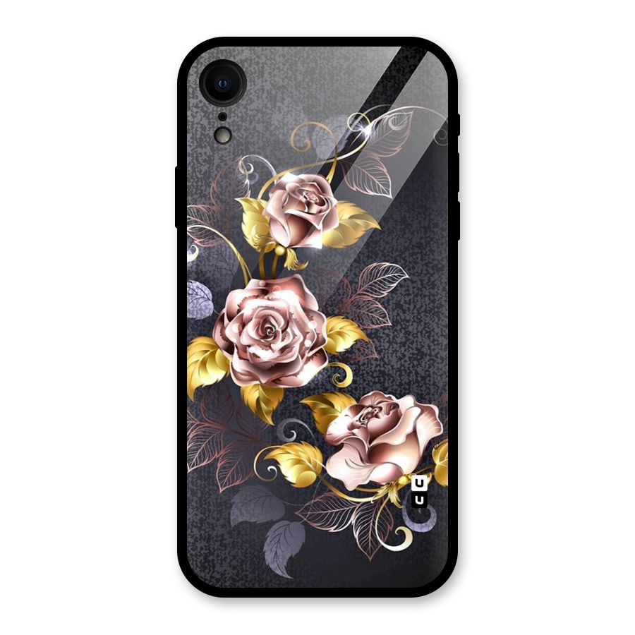 Beautiful Old Floral Design Glass Back Case for iPhone XR