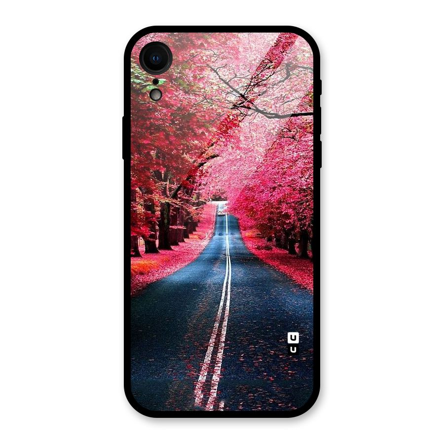 Beautiful Red Trees Glass Back Case for iPhone XR