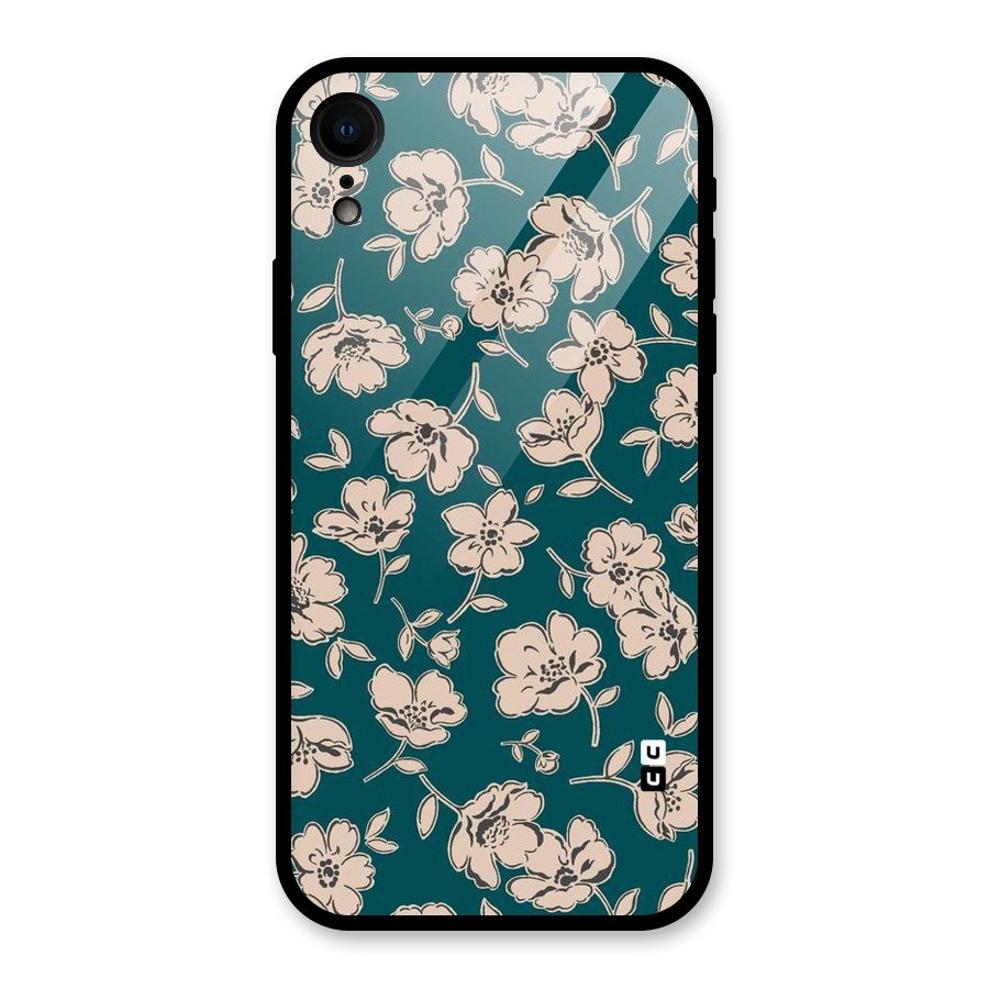 Beauty Green Bloom Glass Back Case for iPhone XR