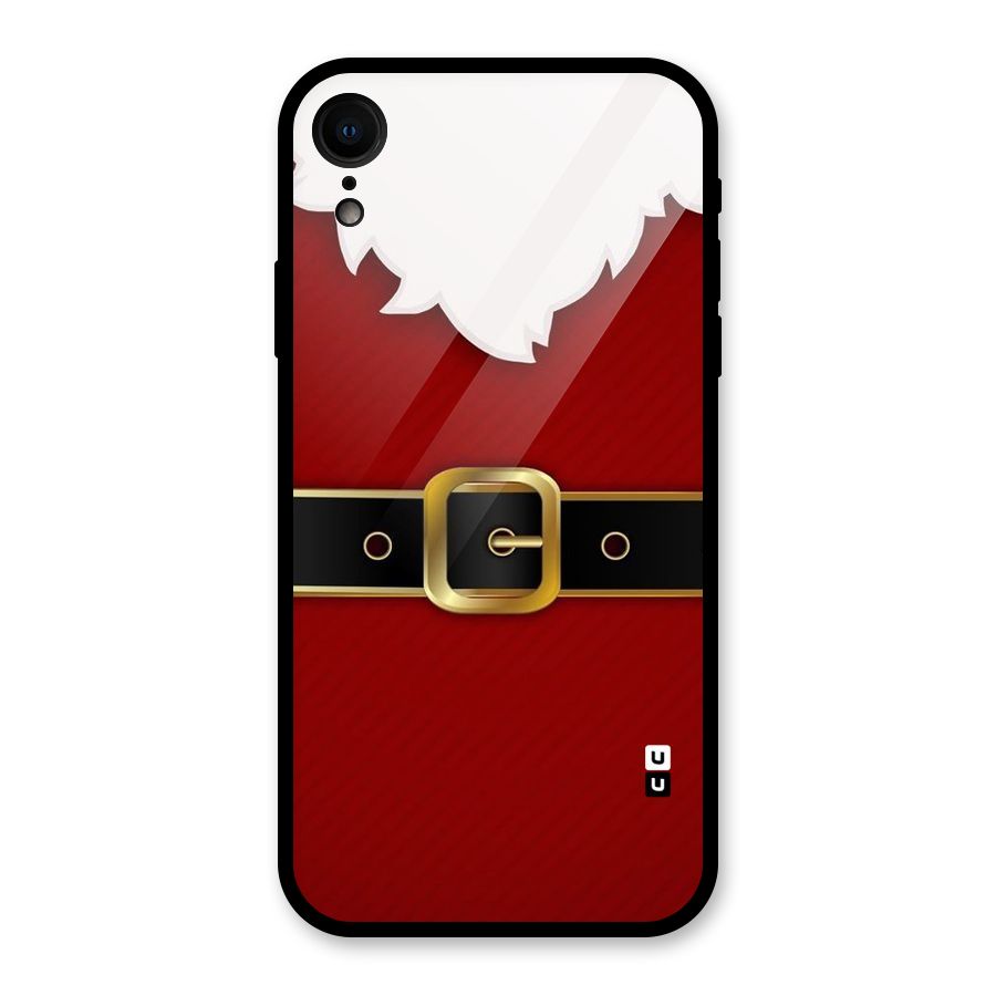 Black Belt Design Glass Back Case for iPhone XR