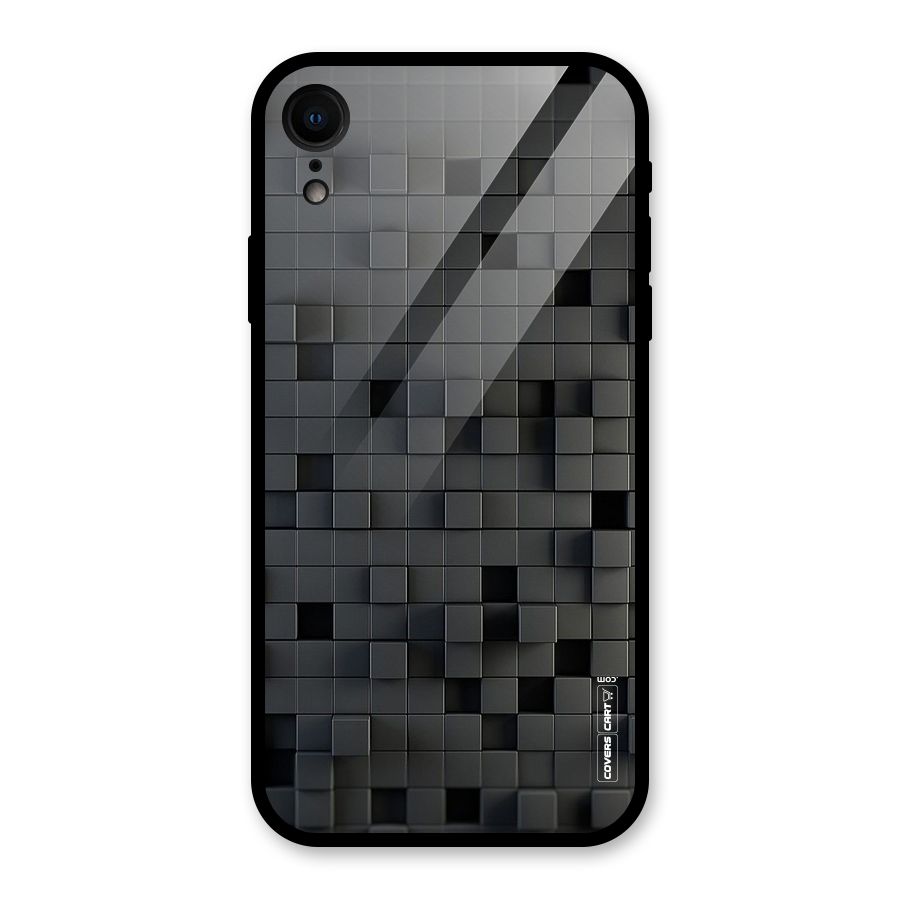 Black Bricks Glass Back Case for iPhone XR