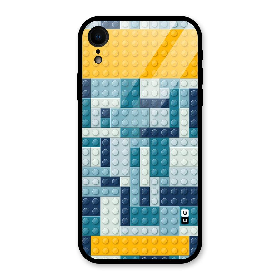 Blocks Blues Glass Back Case for iPhone XR