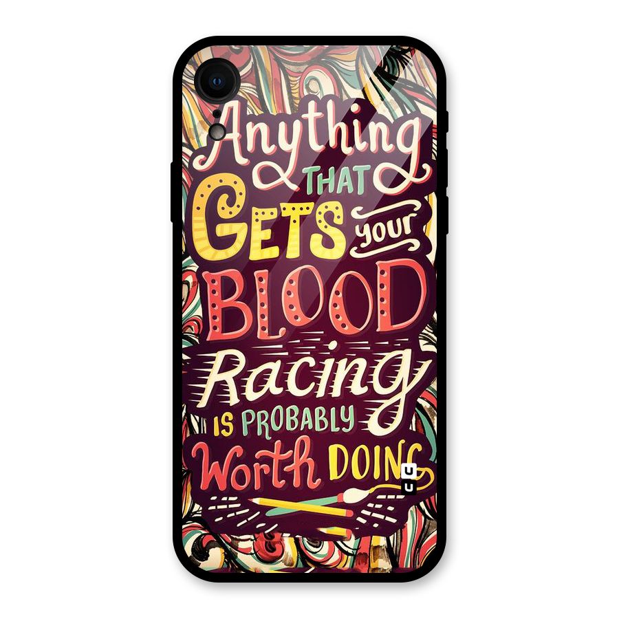Blood Racing Glass Back Case for iPhone XR