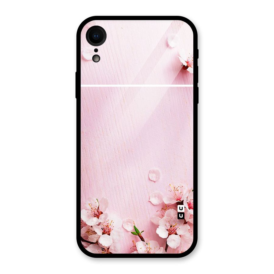 Blossom Frame Pink Glass Back Case for iPhone XR