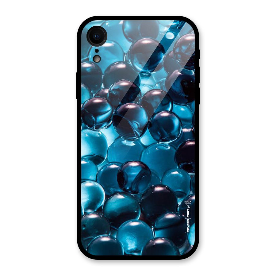 Blue Abstract Balls Glass Back Case for iPhone XR