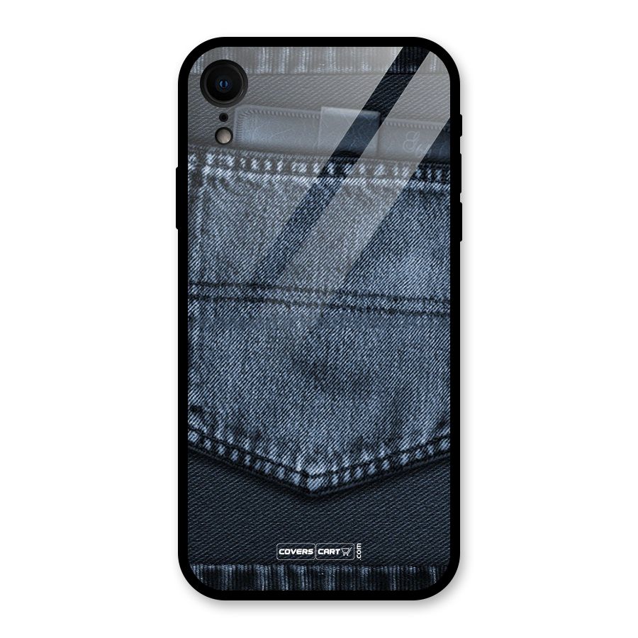Blue Denim Glass Back Case for iPhone XR