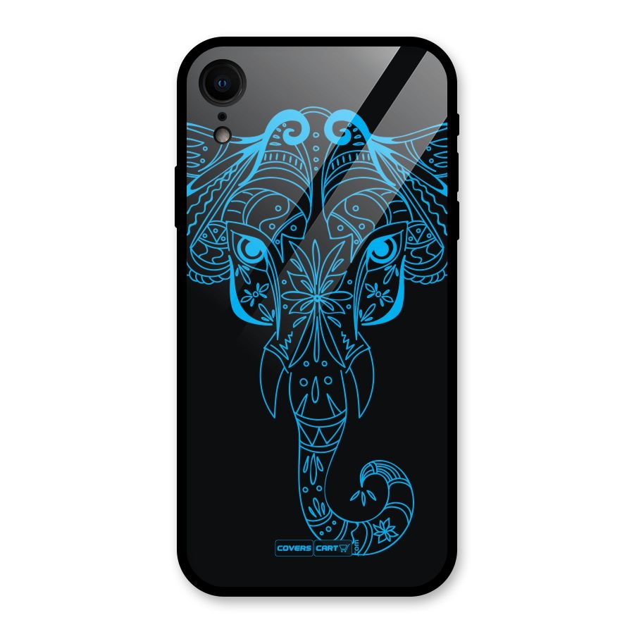 Blue Elephant Ethnic Glass Back Case for iPhone XR
