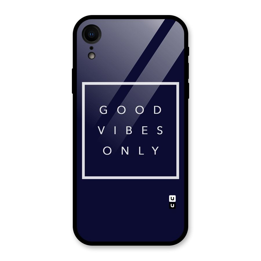Blue White Vibes Glass Back Case for iPhone XR