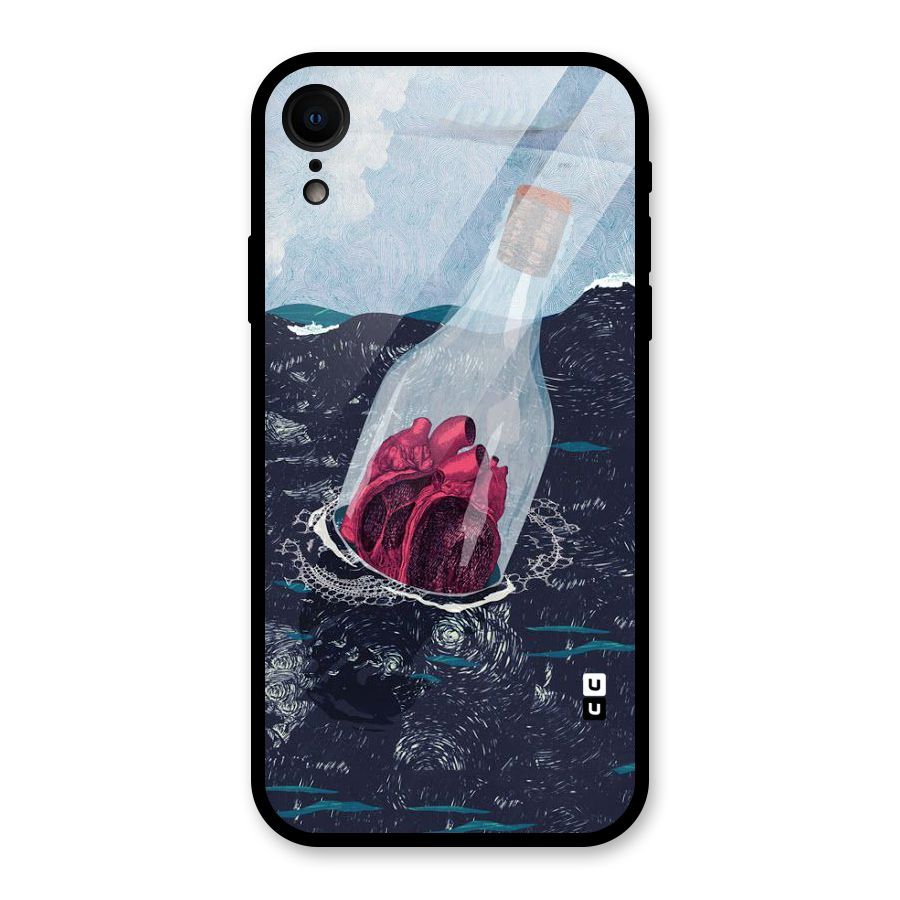Bottle Heart Glass Back Case for iPhone XR