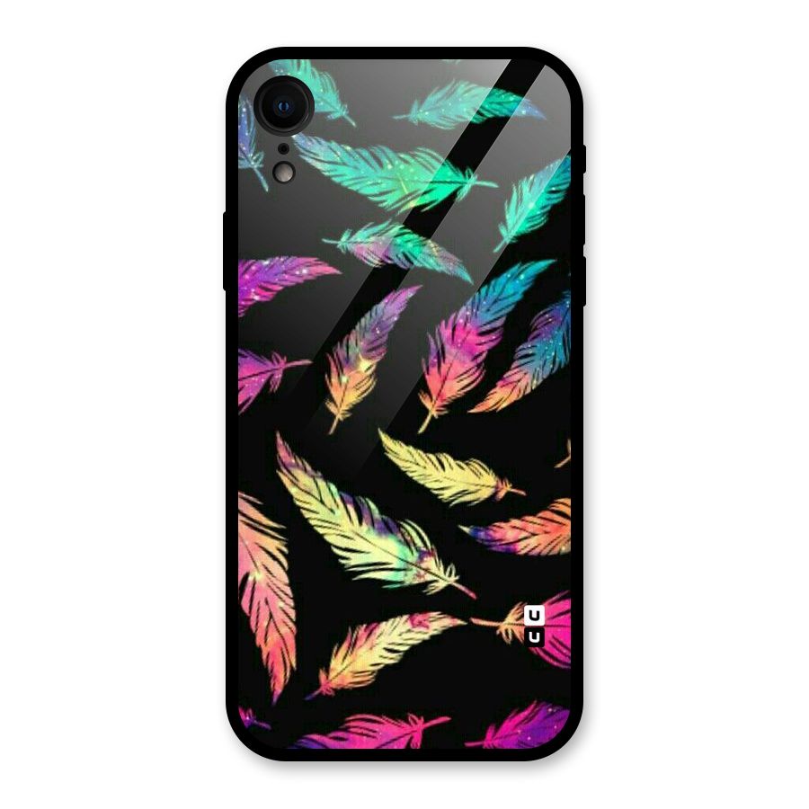 Bright Feathers Glass Back Case for iPhone XR