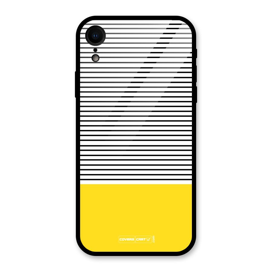 Bright Yellow Stripes Glass Back Case for iPhone XR