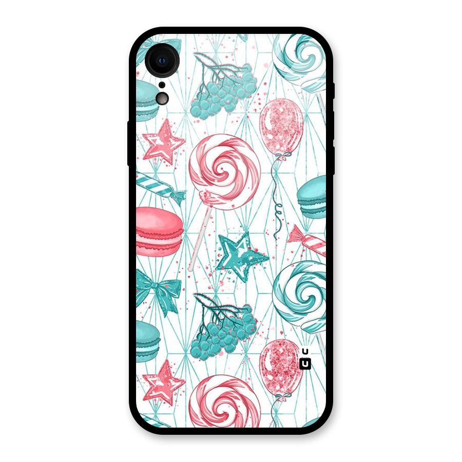 Candies And Macroons Glass Back Case for iPhone XR