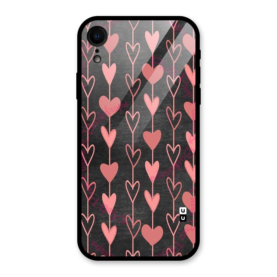 Chain Of Hearts Glass Back Case for iPhone XR