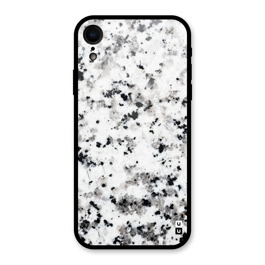 Charcoal Spots Marble Glass Back Case for iPhone XR