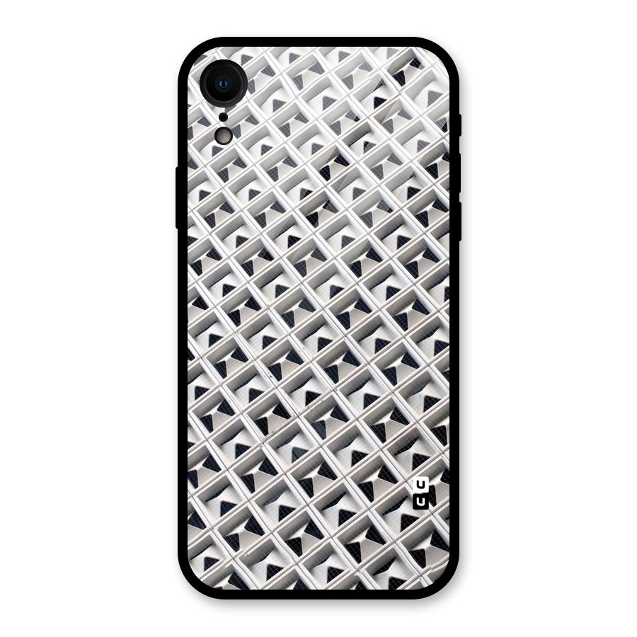 Check White Design Glass Back Case for iPhone XR