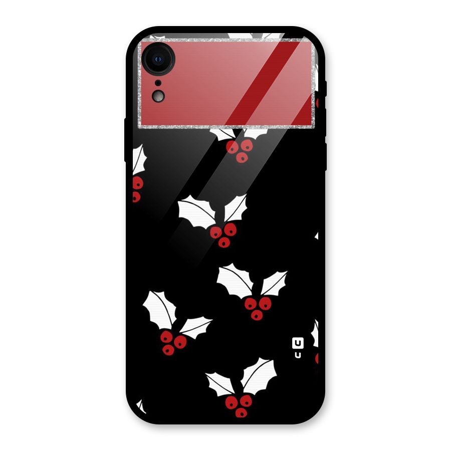 Cherry Leaf Design Glass Back Case for iPhone XR