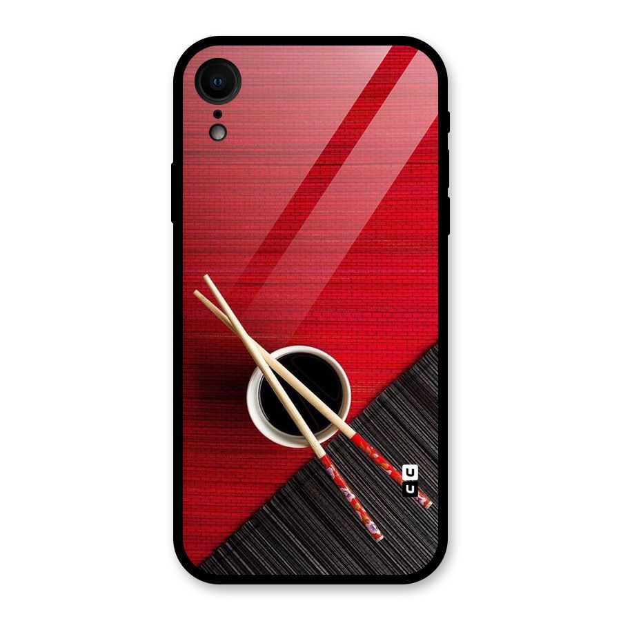Chopstick Design Glass Back Case for iPhone XR